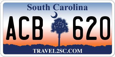 SC license plate ACB620
