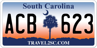 SC license plate ACB623