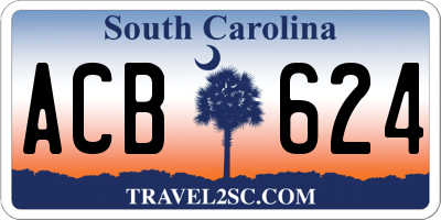 SC license plate ACB624