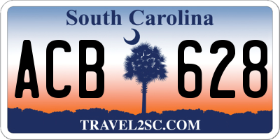 SC license plate ACB628