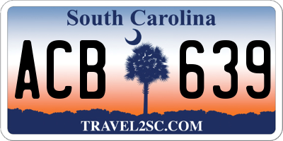 SC license plate ACB639