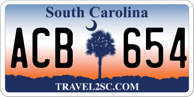 SC license plate ACB654