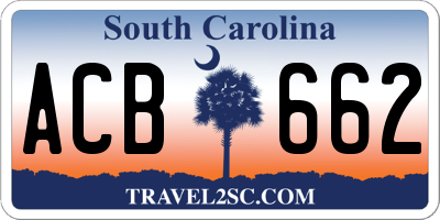 SC license plate ACB662