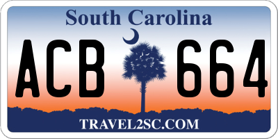 SC license plate ACB664