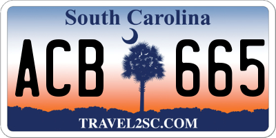 SC license plate ACB665
