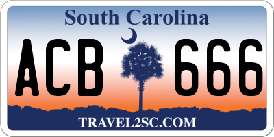 SC license plate ACB666