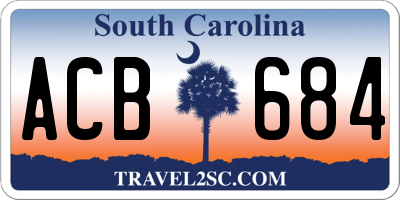 SC license plate ACB684