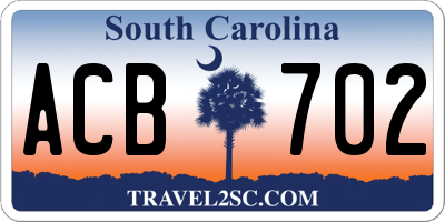 SC license plate ACB702