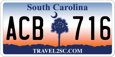 SC license plate ACB716