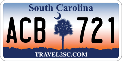 SC license plate ACB721