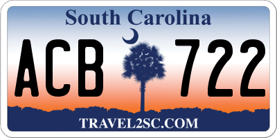 SC license plate ACB722