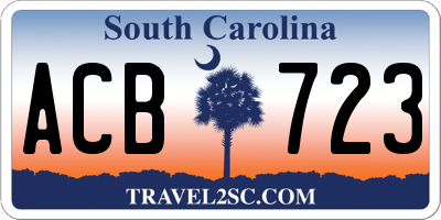 SC license plate ACB723