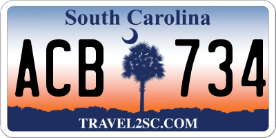 SC license plate ACB734
