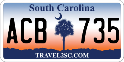 SC license plate ACB735