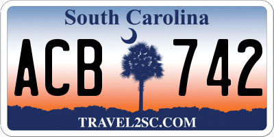 SC license plate ACB742