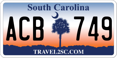 SC license plate ACB749