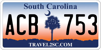 SC license plate ACB753