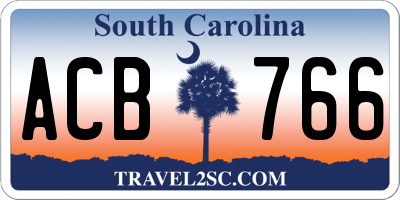 SC license plate ACB766