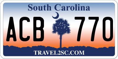 SC license plate ACB770