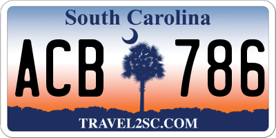 SC license plate ACB786