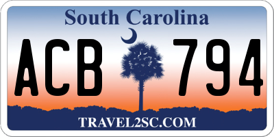 SC license plate ACB794