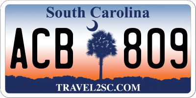 SC license plate ACB809