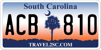 SC license plate ACB810