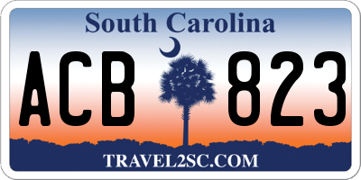 SC license plate ACB823