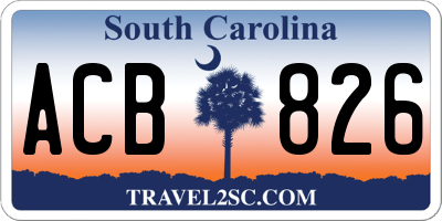 SC license plate ACB826