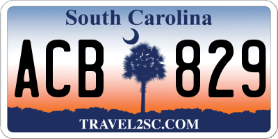 SC license plate ACB829