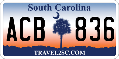 SC license plate ACB836