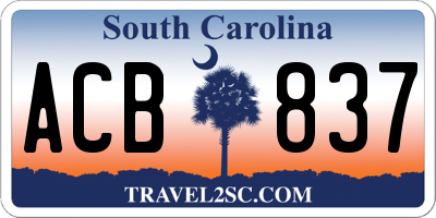 SC license plate ACB837