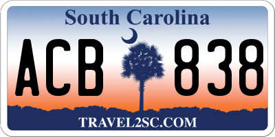 SC license plate ACB838