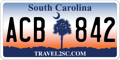 SC license plate ACB842
