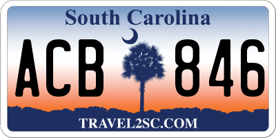 SC license plate ACB846