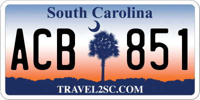 SC license plate ACB851