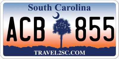 SC license plate ACB855