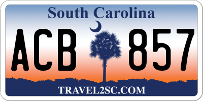 SC license plate ACB857