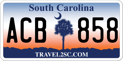 SC license plate ACB858