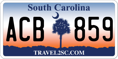 SC license plate ACB859