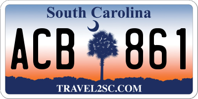 SC license plate ACB861
