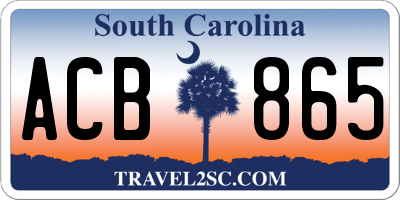 SC license plate ACB865