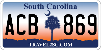 SC license plate ACB869