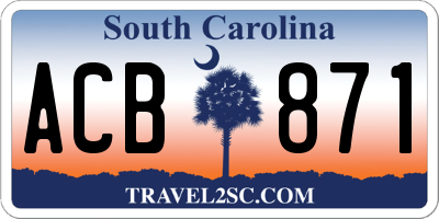 SC license plate ACB871