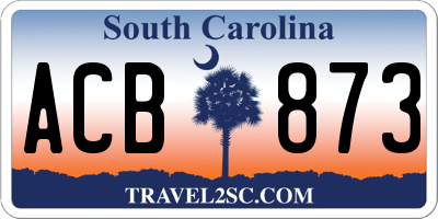 SC license plate ACB873