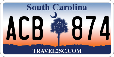SC license plate ACB874