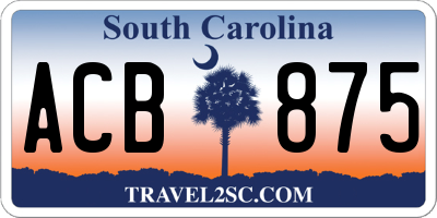 SC license plate ACB875