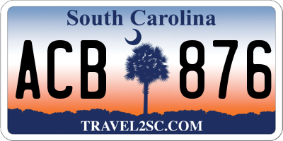 SC license plate ACB876