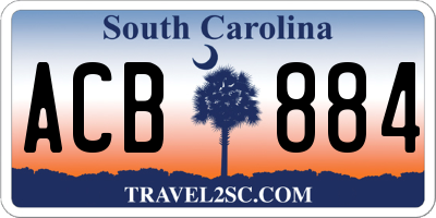 SC license plate ACB884