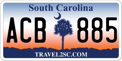 SC license plate ACB885